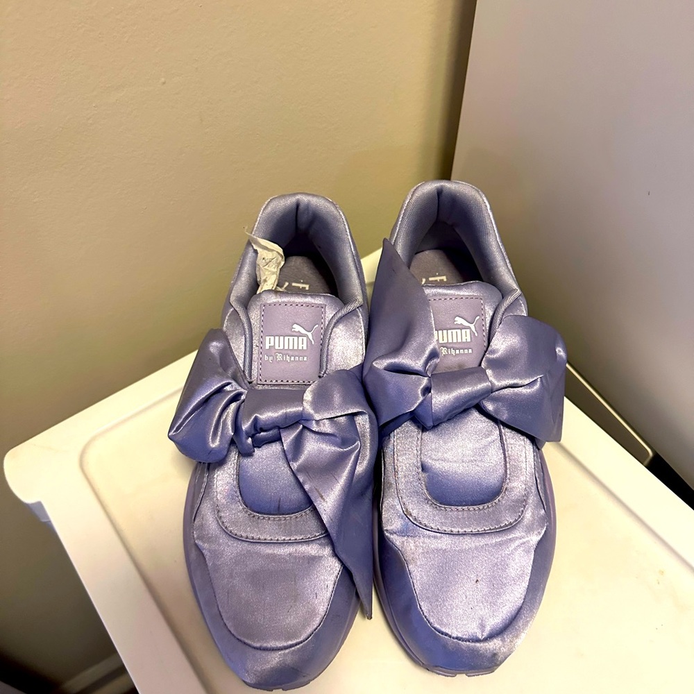 Puma purple bow shoes